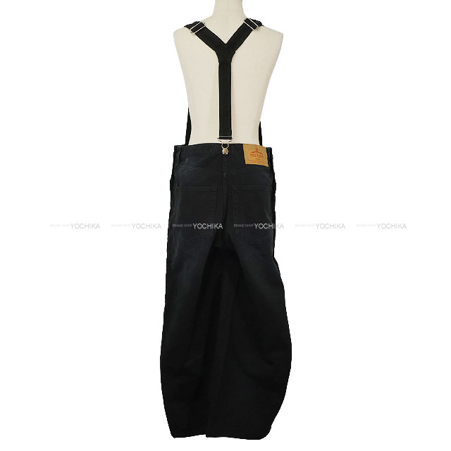 PRADA プラダ オーバーオール ロゴプレート デニム 黒 (ブラック