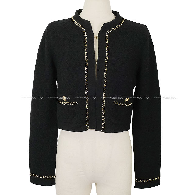 CHANEL カシミヤ100% バイカラー ココマーク金具 カーディガン 38 CHANEL - Vintage シャネル CHANEL カーディガン カシミヤ100