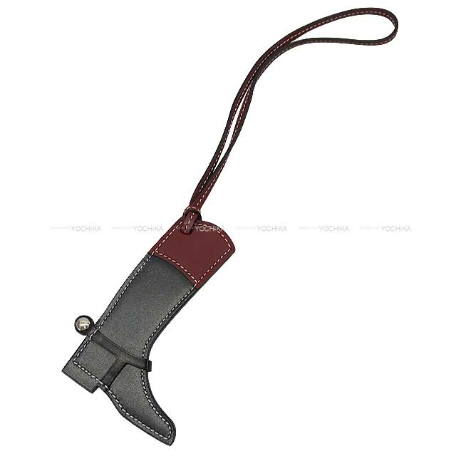 HERMES エルメス バッグチャーム パドック ブーツ 黒 (ブラック