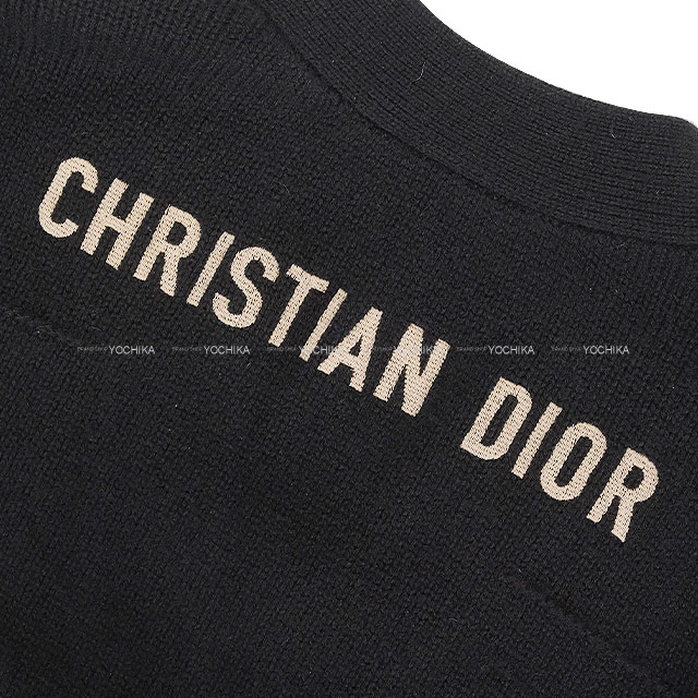 Dior ディオール カーディガン レディース バック ロゴ 黒 (ブラック