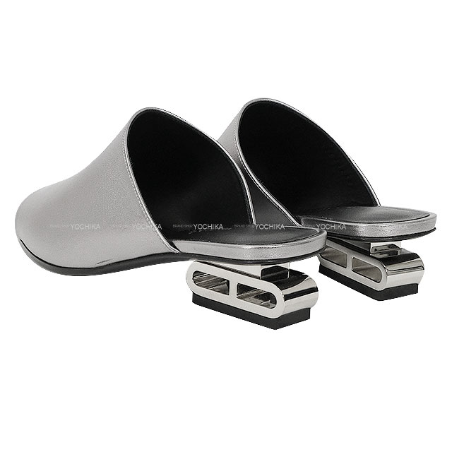 希少 超美品 エルメス クレマン シルバー金具 レザー グルカ サンダル 43 HERMES エルメス サンダル アイドル グリアルジャンヴィエイ ナッパ