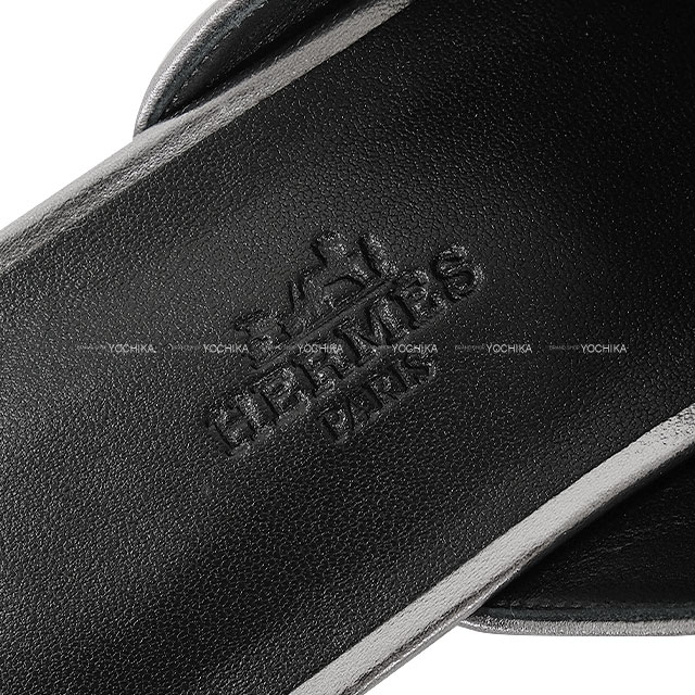 希少 超美品 エルメス クレマン シルバー金具 レザー グルカ サンダル 43 HERMES エルメス シルバー金具 クレマン ベルトストラップ レザー