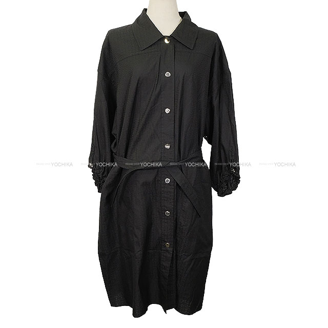 HERMES エルメス ドレス シャツドレス モザイクモチーフ セリエボタン