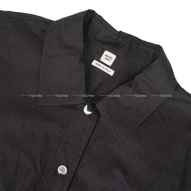 HERMES エルメス ドレス シャツドレス モザイクモチーフ セリエボタン