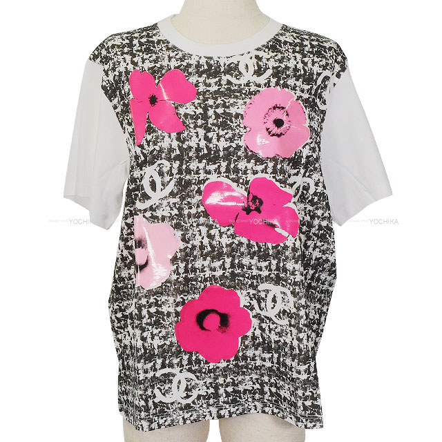 CHANEL 花柄刺繍 半袖シャツ34 CHANEL 花柄刺繍 半袖シャツ34