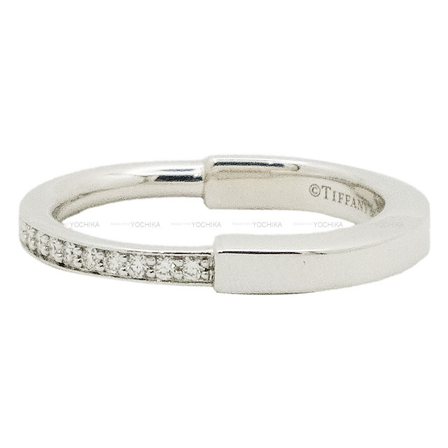極美品 Tiffany & Co.‌シルバーーダイヤモンドリング TIFFANY&Co. ティファニー リング・指輪 ロック ハーフ シルバー K18