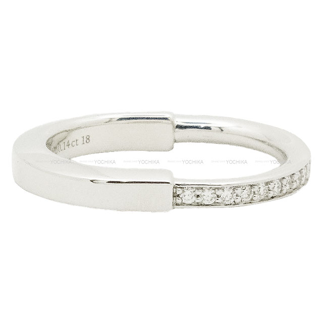 極美品 Tiffany & Co.‌シルバーーダイヤモンドリング TIFFANY&Co. ティファニー リング・指輪 ロック ハーフ シルバー K18