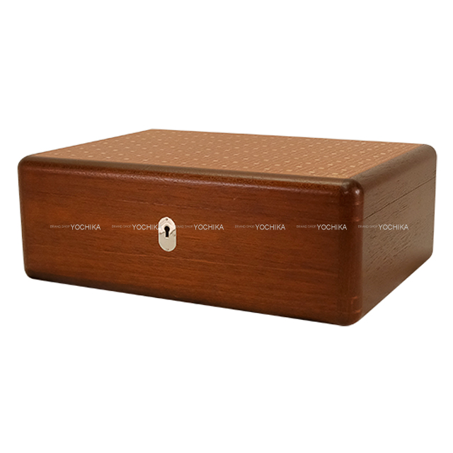 HERMES エルメス 時計 ジュエリーボックス ブラウン ウッド シルバー