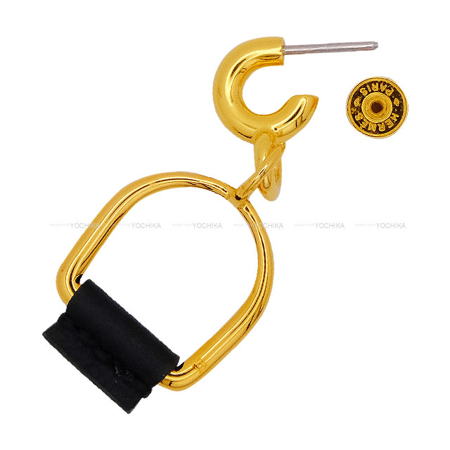 HERMES エルメス ピアス エリタージュ エケストル 黒 (ブラック