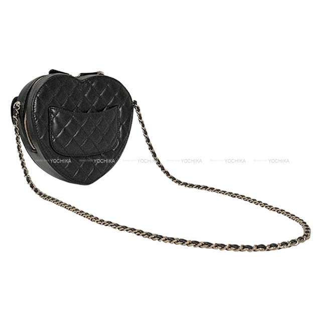 CHANEL シャネル　ハート　バッグ　ショルダー　22S AS3191 黒 Chanel 2022 Heart Large Shoulder Bag Black Leather 22S AS3191