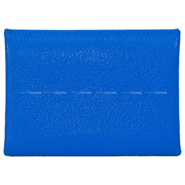 渋谷並木橋店】HERMES エルメス カードケース カルヴィ デュオ ブルー