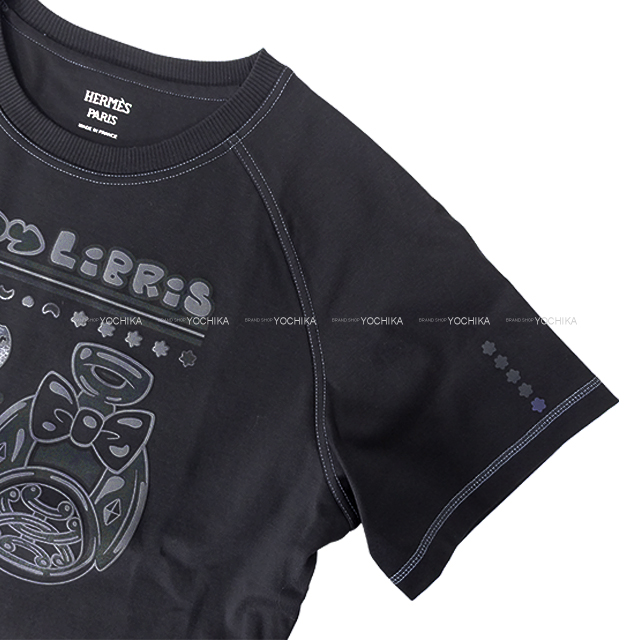 HERMES エルメス 半袖Tシャツ マイクロ カルトゥッシュ ブルー