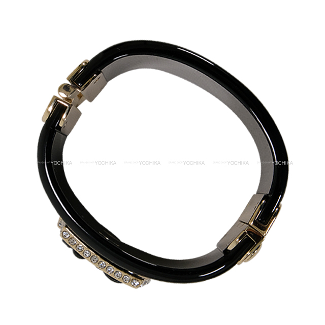 CHANEL シャネル バングル No.5 ココマーク ラインストーン 黒