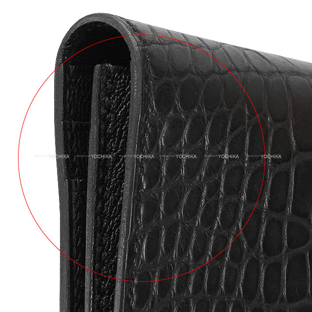 HERMES エルメス 札入れ MC2 フレミング 黒 (ブラック) クロコダイル