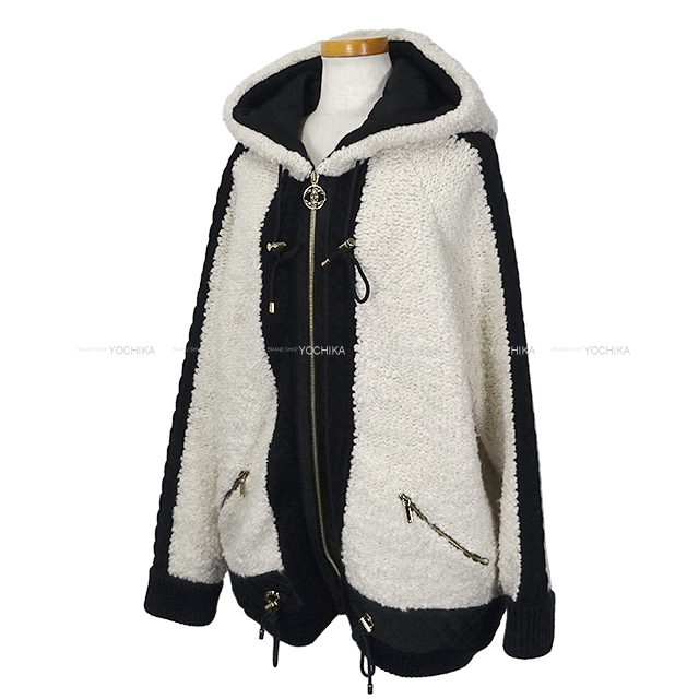 CHANEL ジッパー付き黒ブルゾン ニット 中古・古着通販】CHANEL (シャネル) ジップアップニットブルゾン