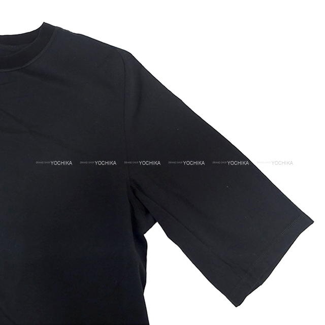 未使用　エルメス　HERMES 半袖ポロワンピース　黒　タグ付き HERMES（エルメス） ポロシャツ Broderie H 「H」刺繍 H072325HA