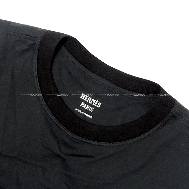 未使用　エルメス　HERMES 半袖ポロワンピース　黒　タグ付き HERMES（エルメス） ポロシャツ Broderie H 「H」刺繍 H072325HA