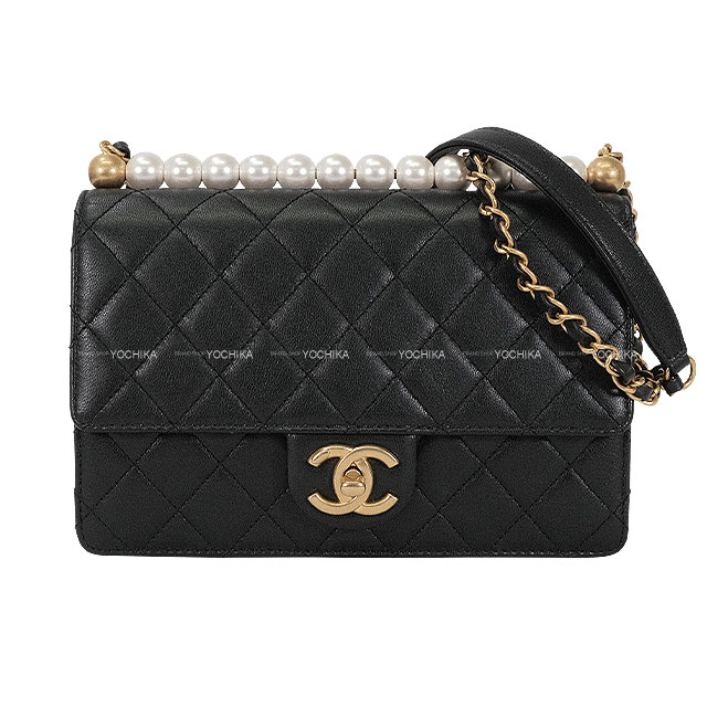 シャネル CHANEL クリアパール スモールフラップチェーンショルダー AS0585 ブラック シルバー金具 ラムスキン レディース ショルダーバッグ 楽天市場】シャネル CHANEL クリアパール スモールフラップチェーン