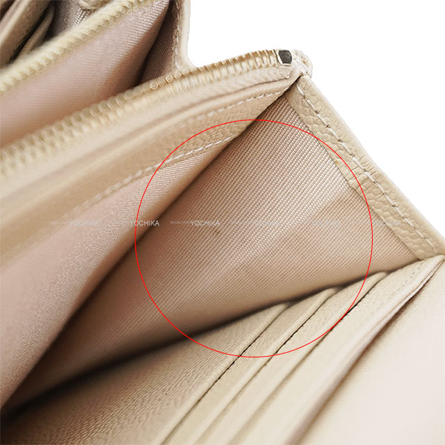 CHANEL シャネル 長財布 マトラッセ ココ ロック ベージュ グレインド