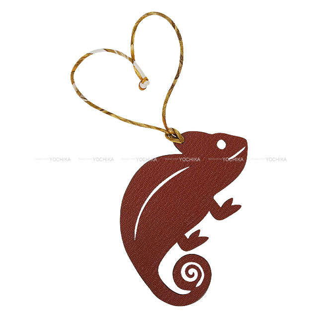 HERMES エルメス バッグチャーム プティアッシュ カメレオン ルージュ