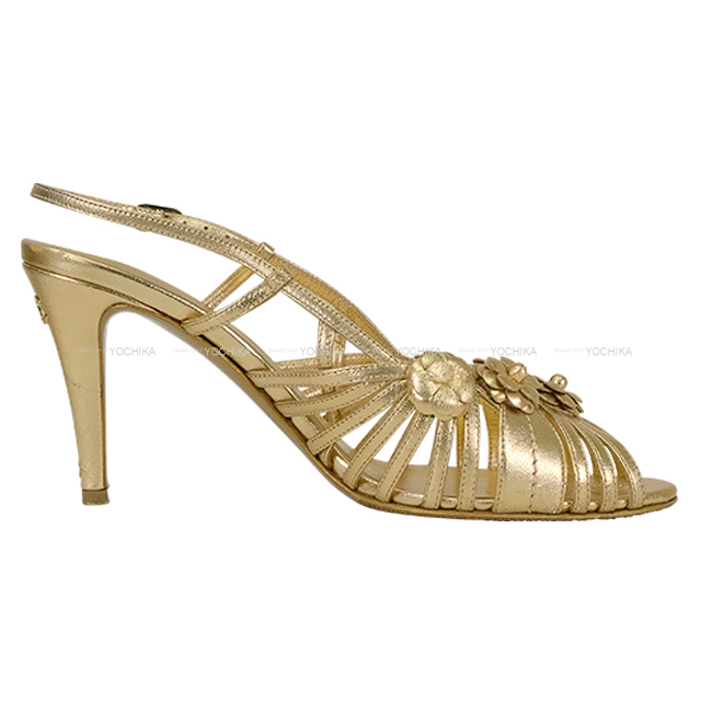 【箱付き・美品✨】シャネル　ココパール　パンプス　カメリア　37　グログラン CHANEL シャネル パンプス レディース カメリア ゴールド レザー 24cm