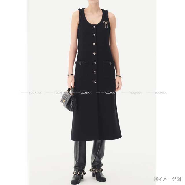 2025-26年秋冬 CHANEL シャネル ドレス ミディ ココボタン ツイード