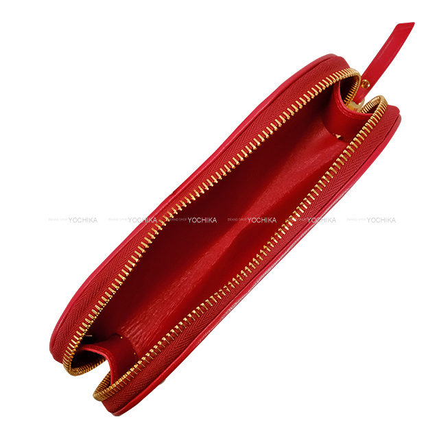 Miu Miu ミュウミュウ ポーチ マテラッセ レッド レザー ゴールド金具