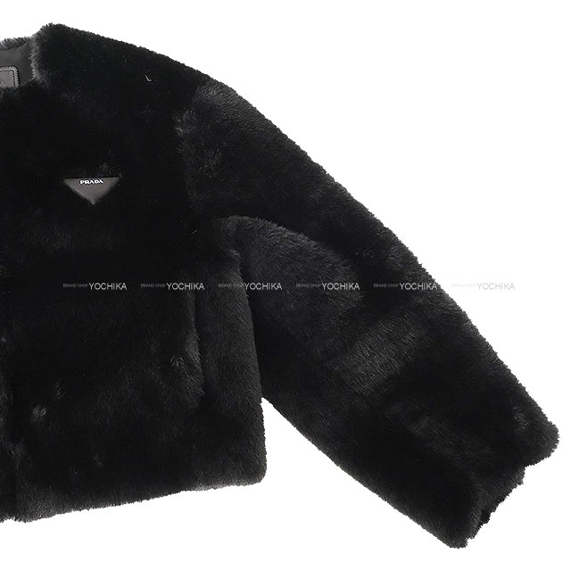 PRADA ブラックノーカラージャケット ビーズ刺繍　38サイズ PRADA ブラックノーカラージャケット ビーズ刺繍 38サイズ PRADA