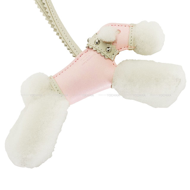 HERMES エルメス バッグチャーム バディ 犬 スタッズ 首輪付 エクリュ