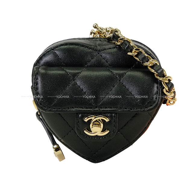 CHANEL ミニミニマトラッセ ココマーク バッグチャーム ラムスキン　黒 希少 シャネル ミニミニマトラッセ ココマーク バッグチャーム