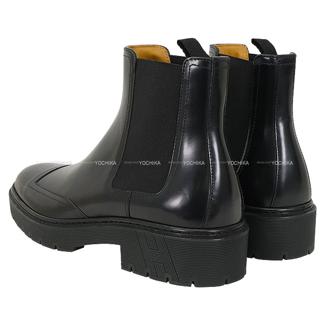 HERMES エルメス ブーツ サイドゴア ガード 黒 (ブラック) カーフ 26cm