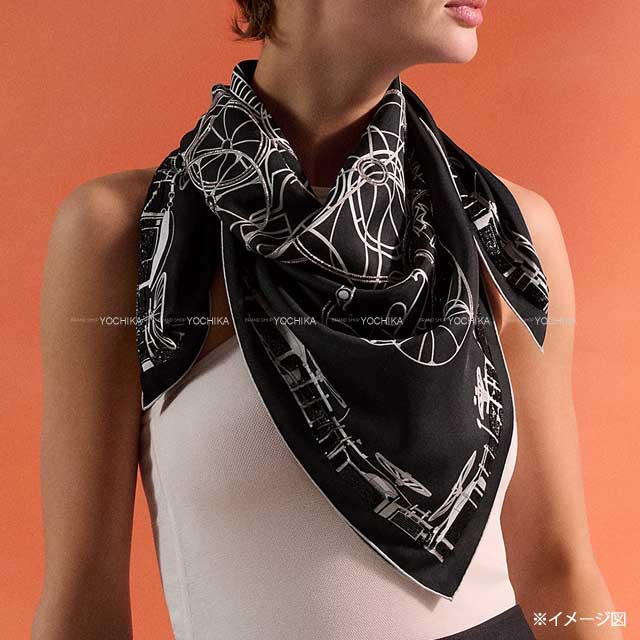 HERMES　エルメス スカーフ　シルク１００％　Hカレ 90 リナレス 黒 楽天市場】【☆送料込☆】 HERMES エルメス 『カレ90』 スカーフ