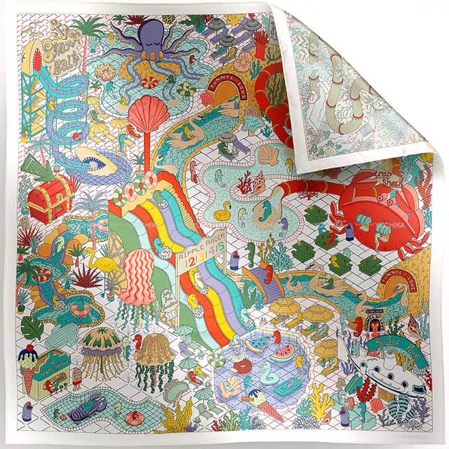 HERMES エルメス スカーフ カレ90 スプラッシュパーク ダブルフェイス HERMES エルメス スカーフ カレ90 スプラッシュパーク ダブルフェイス