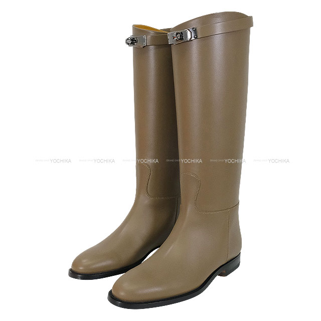 ★HERMES★ ジャンピング ケリー シルバー金具 ブーツ★size37 HERMES（エルメス） 未使用品☆HERMES ジャンピングブーツ シルバー