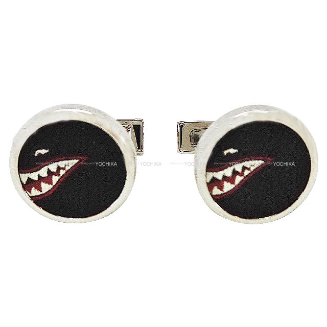 エルメス HERMES カフス ボタン シェーヌダンクル シルバー ブラック箱付 HERMES エルメス シェーヌ ダンクル カフスリンクス カフスボタン