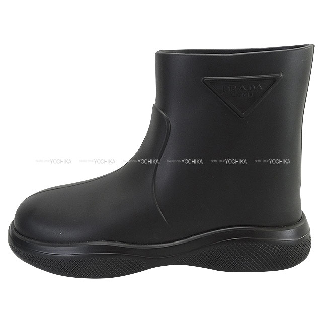 値下げ❣️PRADA レインブーツ PRADA プラダ ブーツ レインブーツ ラバー 黒 (ブラック) ラバー 37