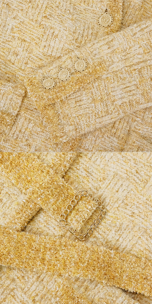 CHANEL シャネル カーディガン コート ロング ツイード ライオンボタン