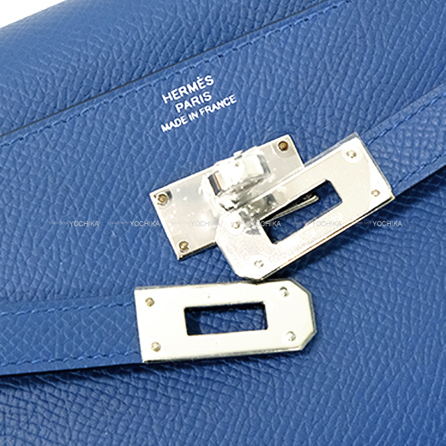 HERMES エルメス 長財布 ケリーウォレット ロング トゥーゴー ブルー
