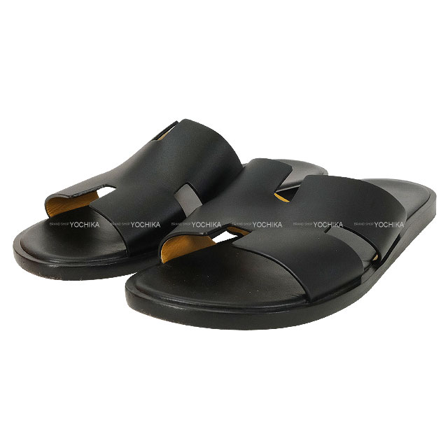 HERMES エルメス メンズサンダル イズミール ブラック　26/41 HERMES エルメス サンダル メンズ イズミール 黒 (ブラック) カーフ