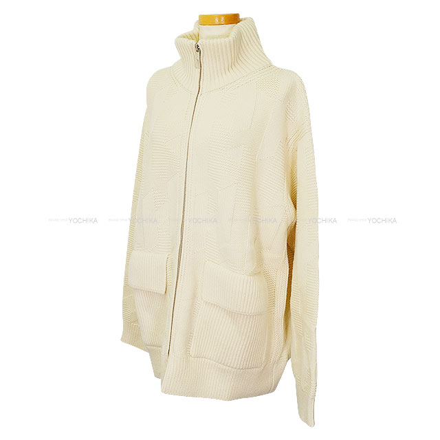 タイムセール❗【新品】HERMES ニット ジャケット Hポケット ブルゾン 2024年 HERMES エルメス ブルゾン レディース ポケット付 ジップアップ