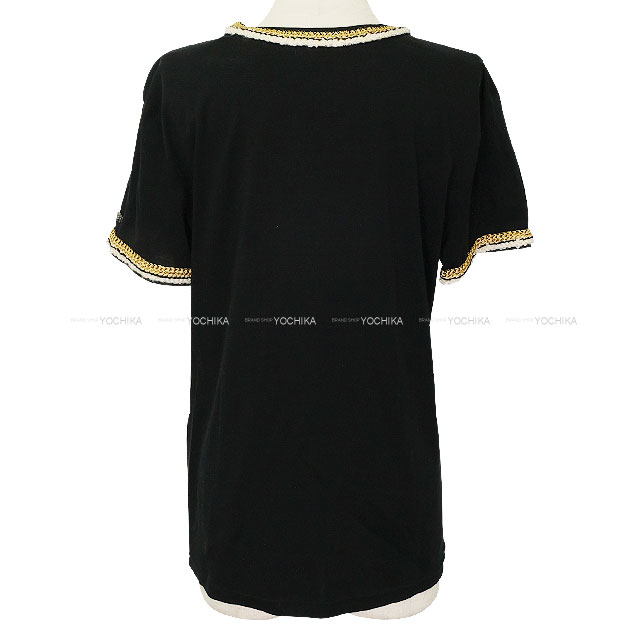 CHANEL 半袖 カットソー チェーン装飾 Ｔシャツ 黒 シャネル CHANEL 半袖 カットソー チェーン装飾 Tシャツ 黒 シャネル