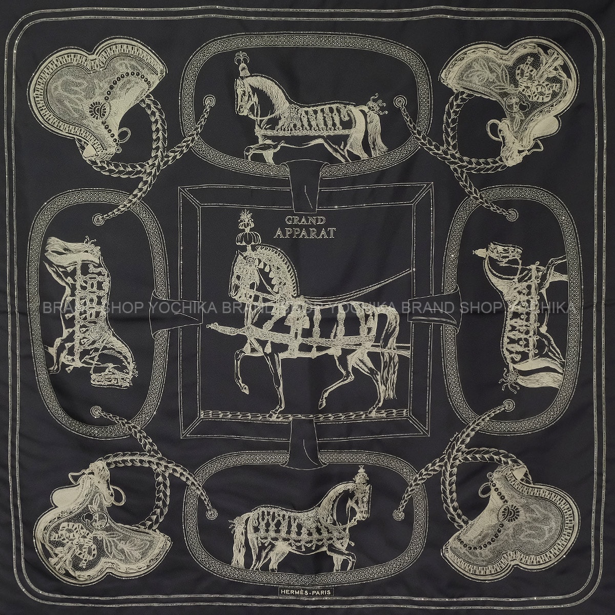 HERMES エルメス スカーフ カレ90 プレシュー グランアパラ ビジュー