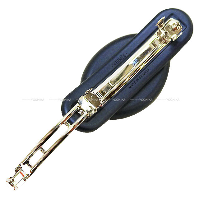 HERMES エルメス バレッタ トリ マイヨン PM ネイビー アルミ二ウム 新品