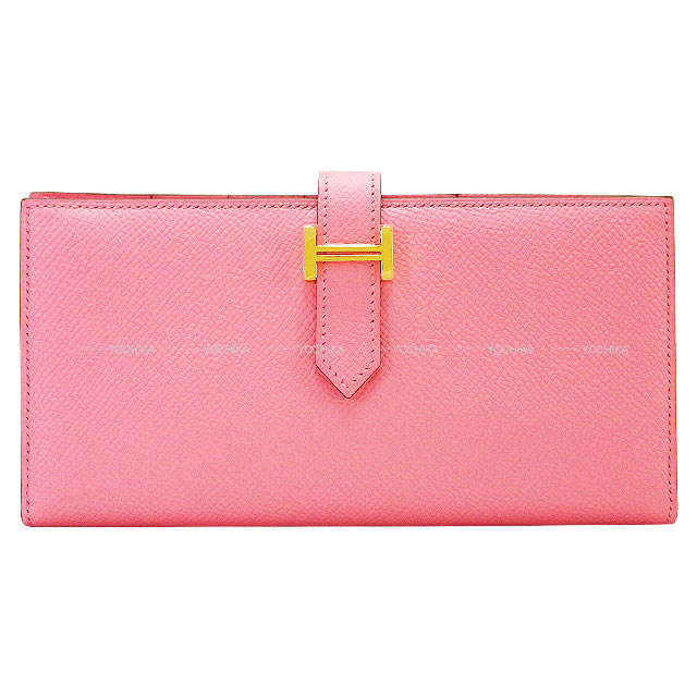 HERMES エルメス 長財布 ベアンスフレ ローズコンフェッティ エプソン