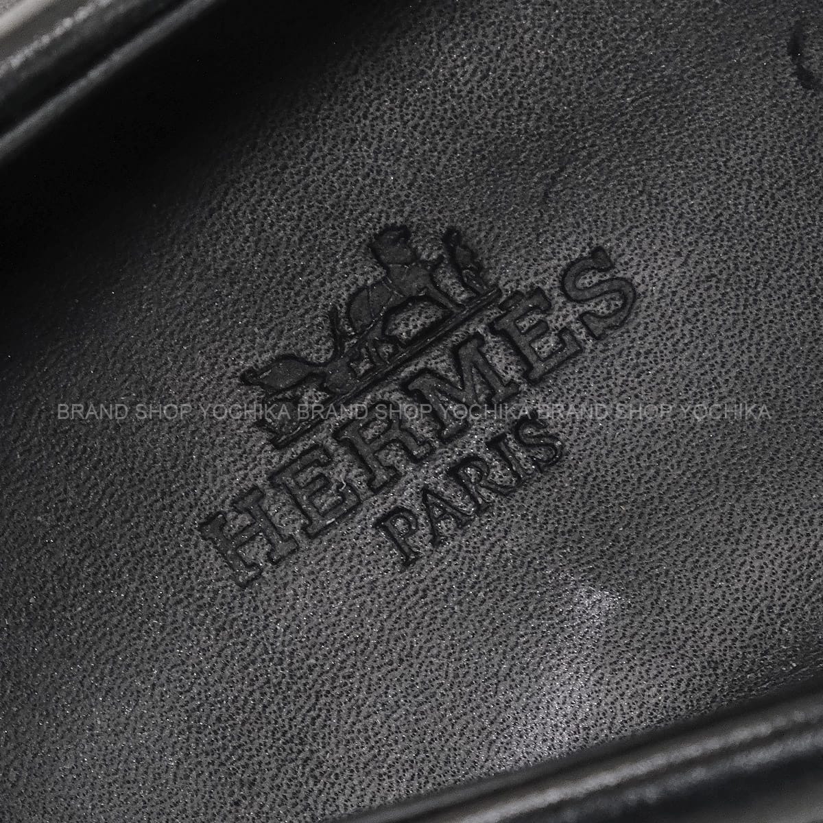 HERMES エルメス モカシン ルーブル 黒 (ブラック) カーフ 24.5cm