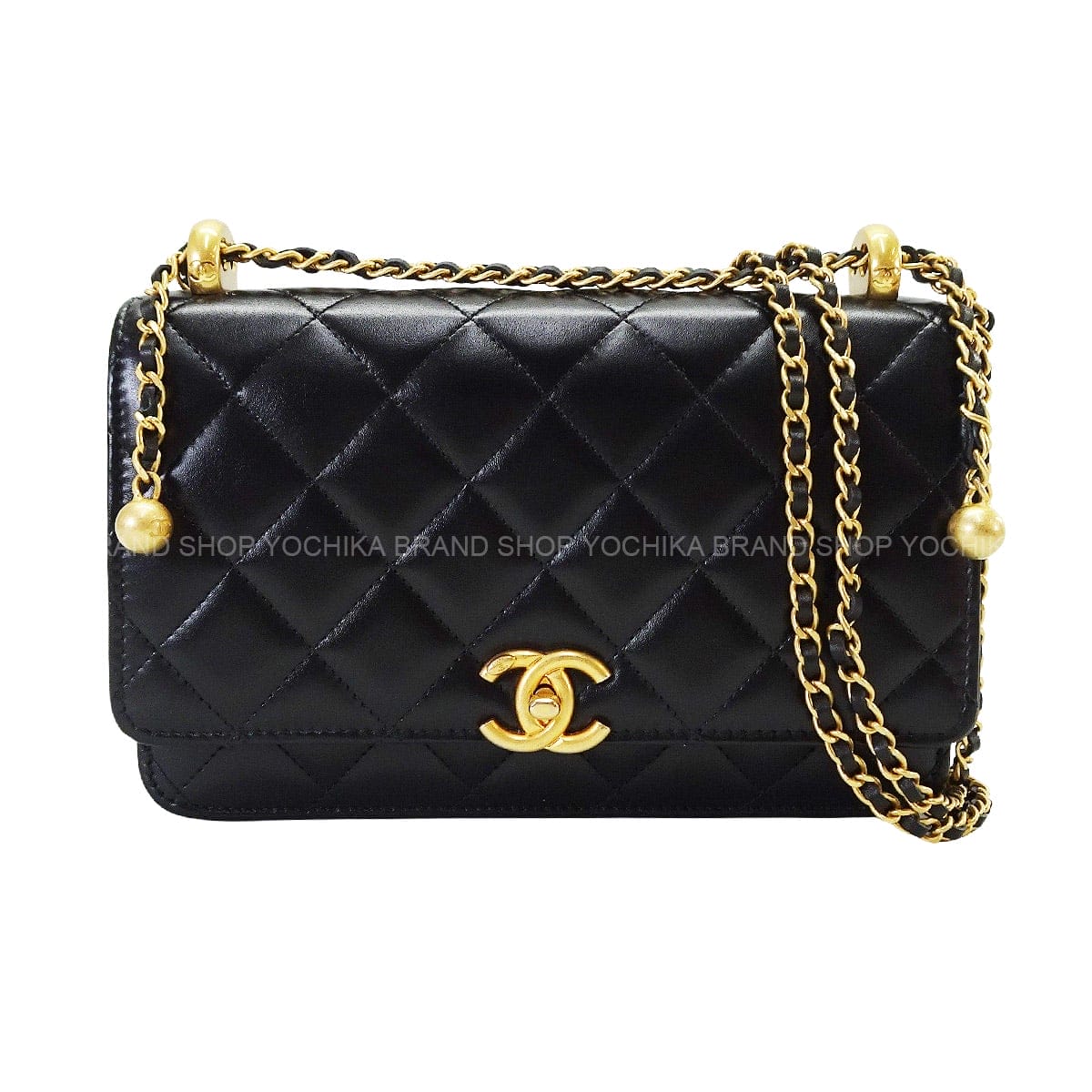 CHANEL チェーンウォレット 黒xゴールド金具 2026年 春夏 新作 CHANEL シャネル ウォレットチェーン マトラッセ 黒
