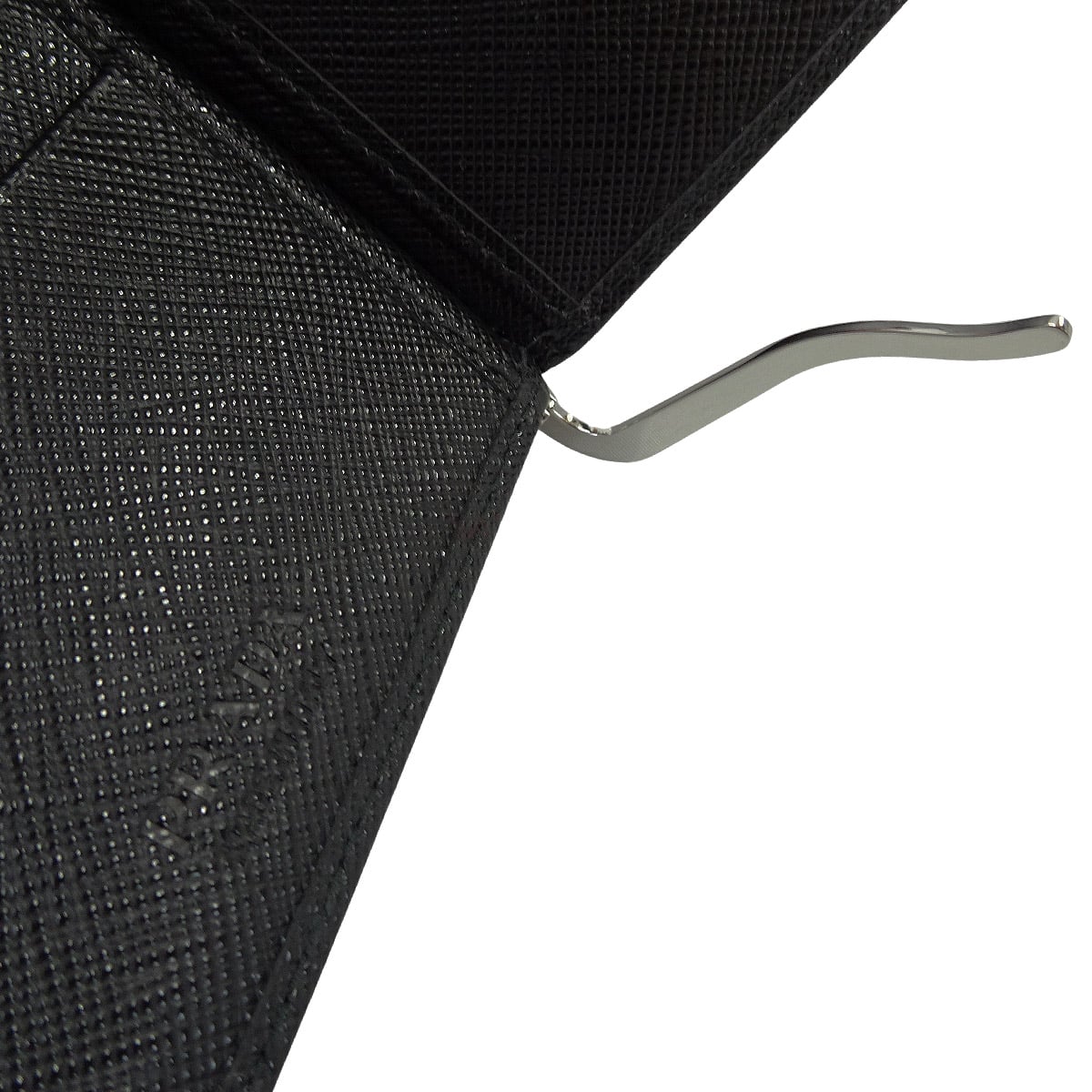 PRADA プラダ 二つ折り財布 マネークリップ付 トライアングル 黒