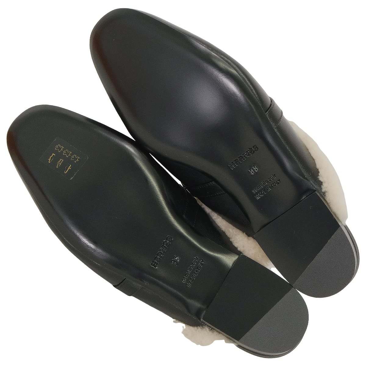 HERMES エルメス サンダル ミュール サンダル オズ ケリー バックル 黒