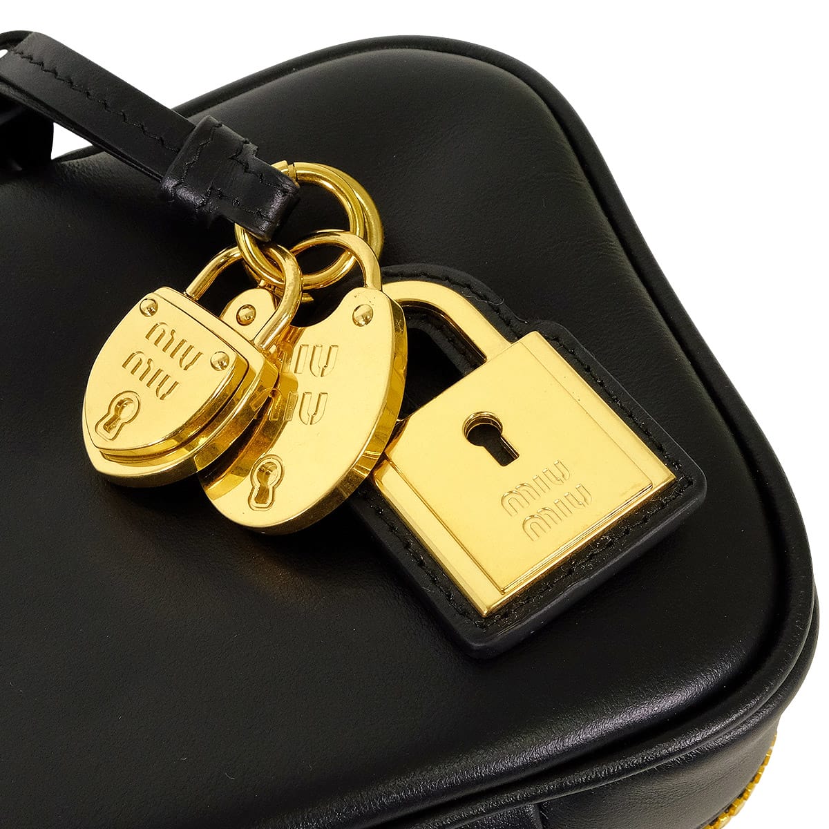 Miu Miu ミュウミュウ ハンドバッグ ボーレザー スモール 黒 (ブラック