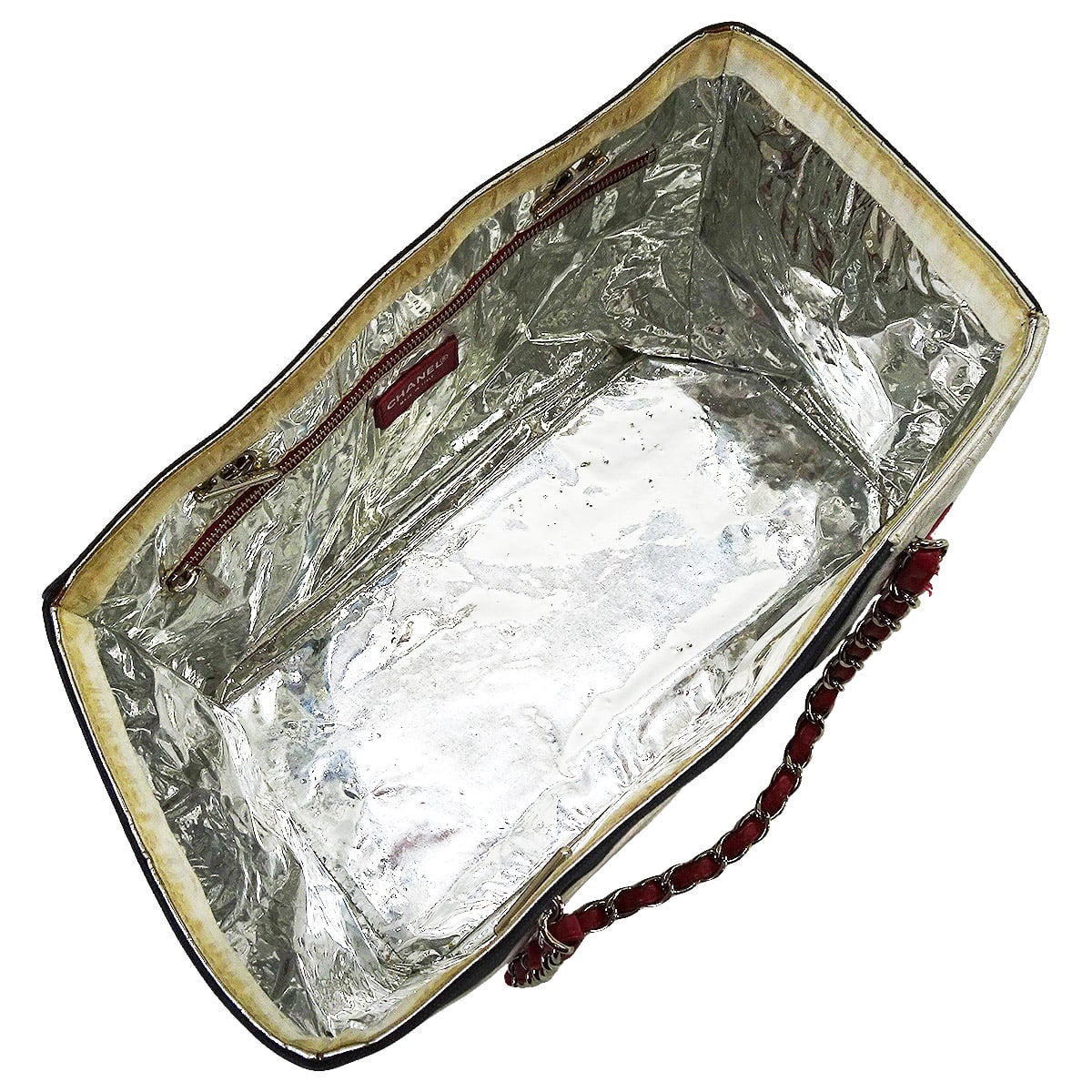 CHANEL シャネル トートバッグ No.5 ネイビー/シルバー/レッド